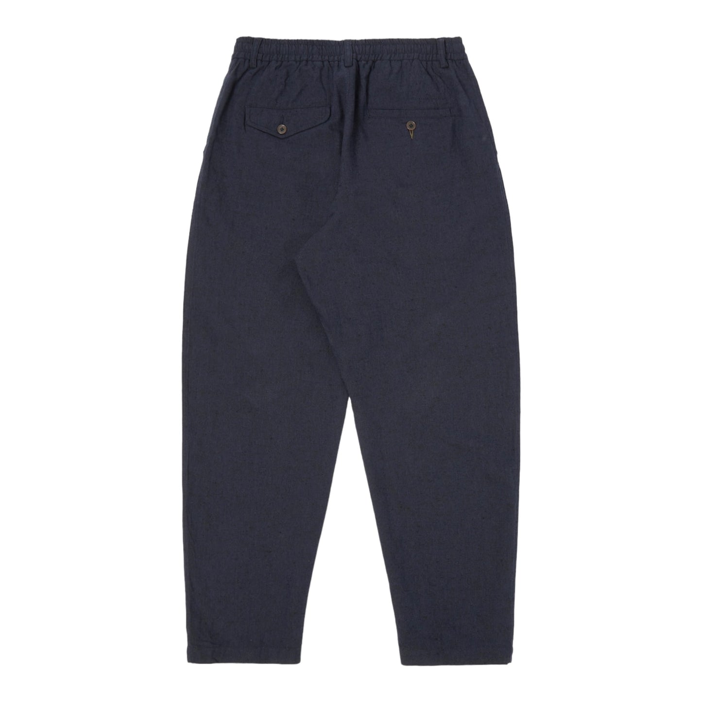 Universal Works Pleated Track Pant In Navy Lord Cotton Linen