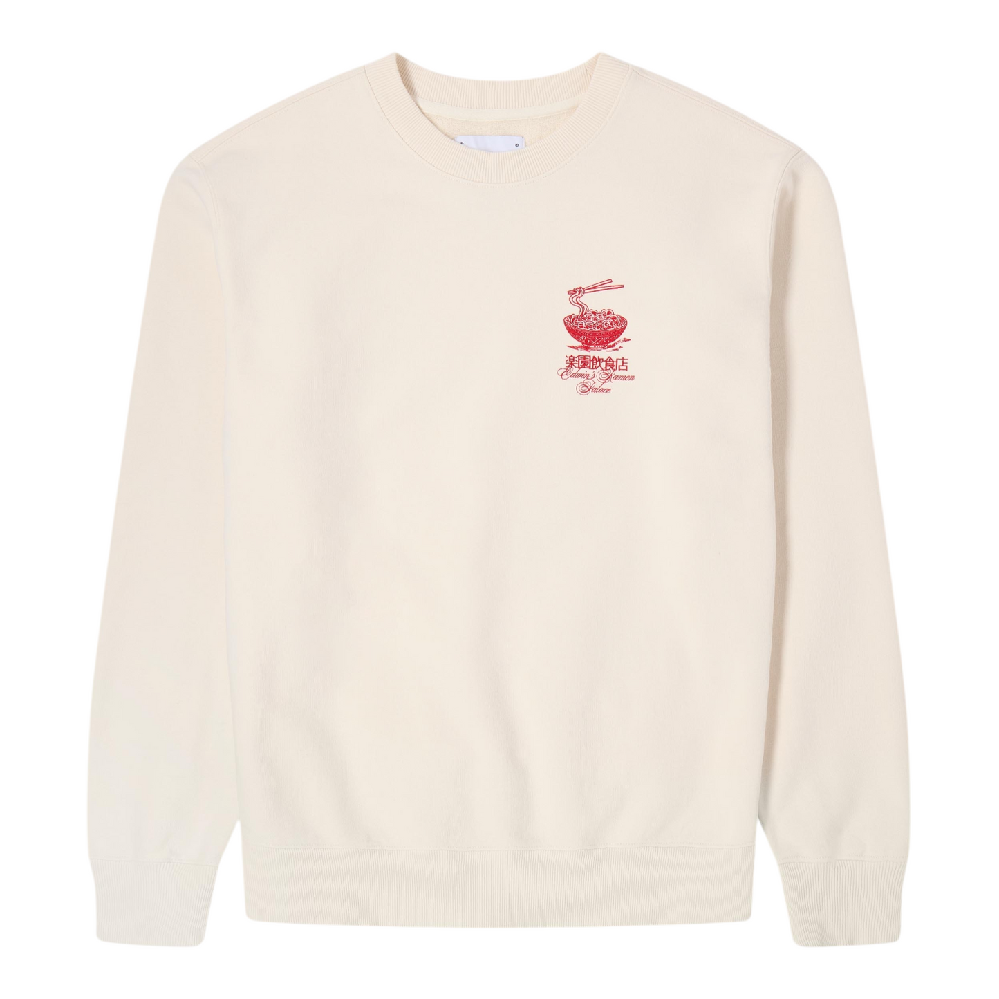 Edwin Ramen Palace Sweat Whisper White