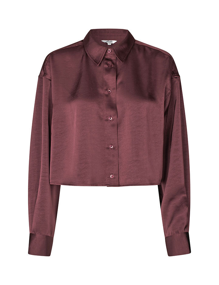 mbyM Emele-M Satin Shirt Burgundy