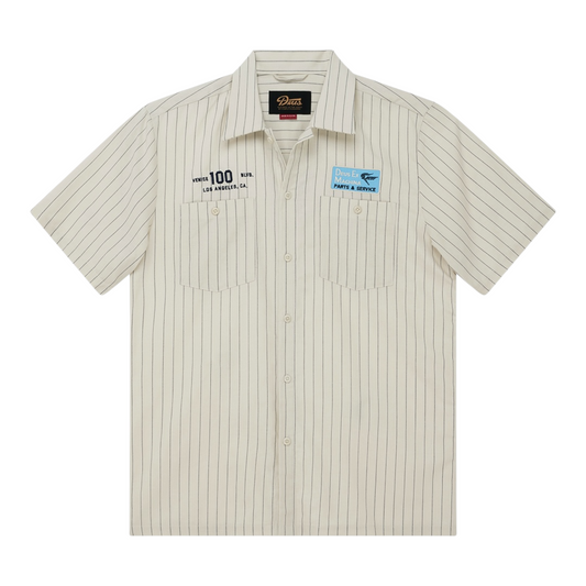 DEUS Forecourt Stripe Shirt Dirty White