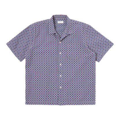 Universal Works Road Shirt In Navy Tile 1 Cotton