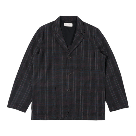 Universal Works Three Button Jacket Brown Wool Check