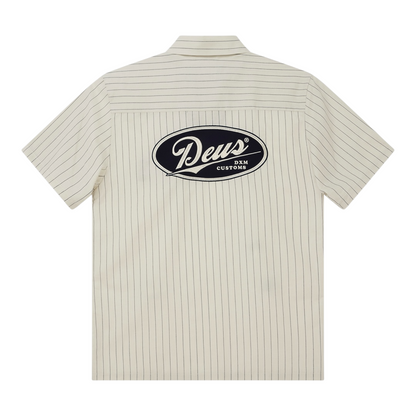 DEUS Forecourt Stripe Shirt Dirty White