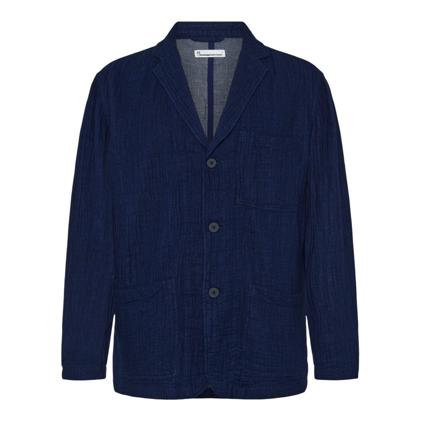 Knowledge Cotton Dobby Blazer Indigo