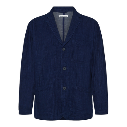 Knowledge Cotton Dobby Blazer Indigo
