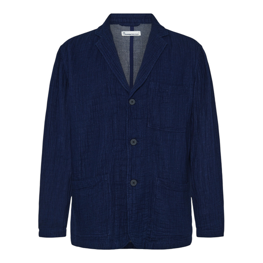Knowledge Cotton Dobby Blazer Indigo