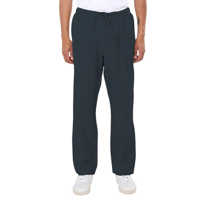 Knowledge Cotton Fig Loose Linen Pants Total Eclipse