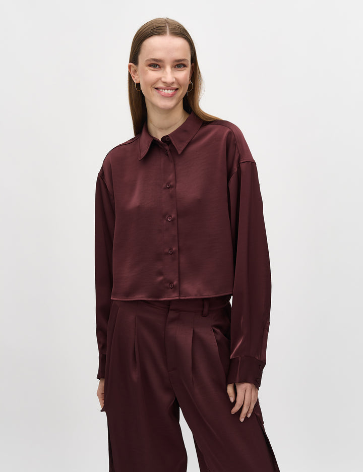 mbyM Emele-M Satin Shirt Burgundy