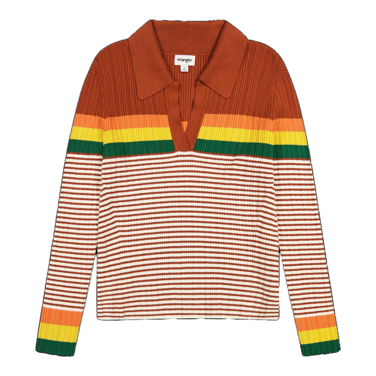 Wrangler Rib Knit Polo Gingerbread