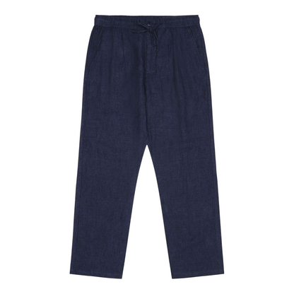 Knowledge Cotton Fig Loose Linen Pants Total Eclipse