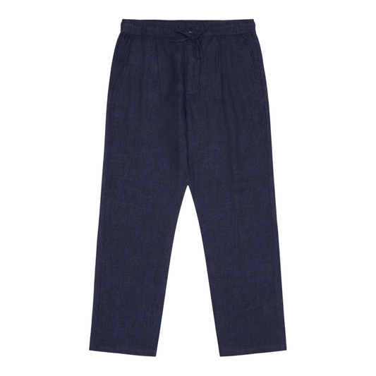 Knowledge Cotton Fig Loose Linen Pants Total Eclipse