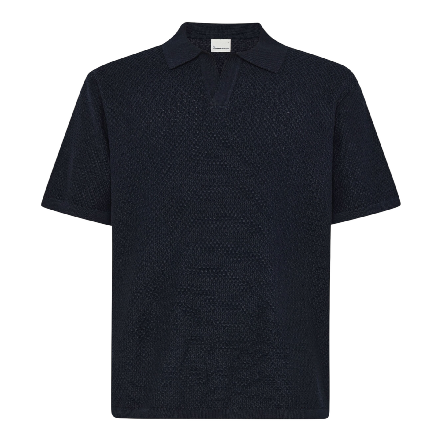 Knowledge Cotton Knitted Polo Night Sky