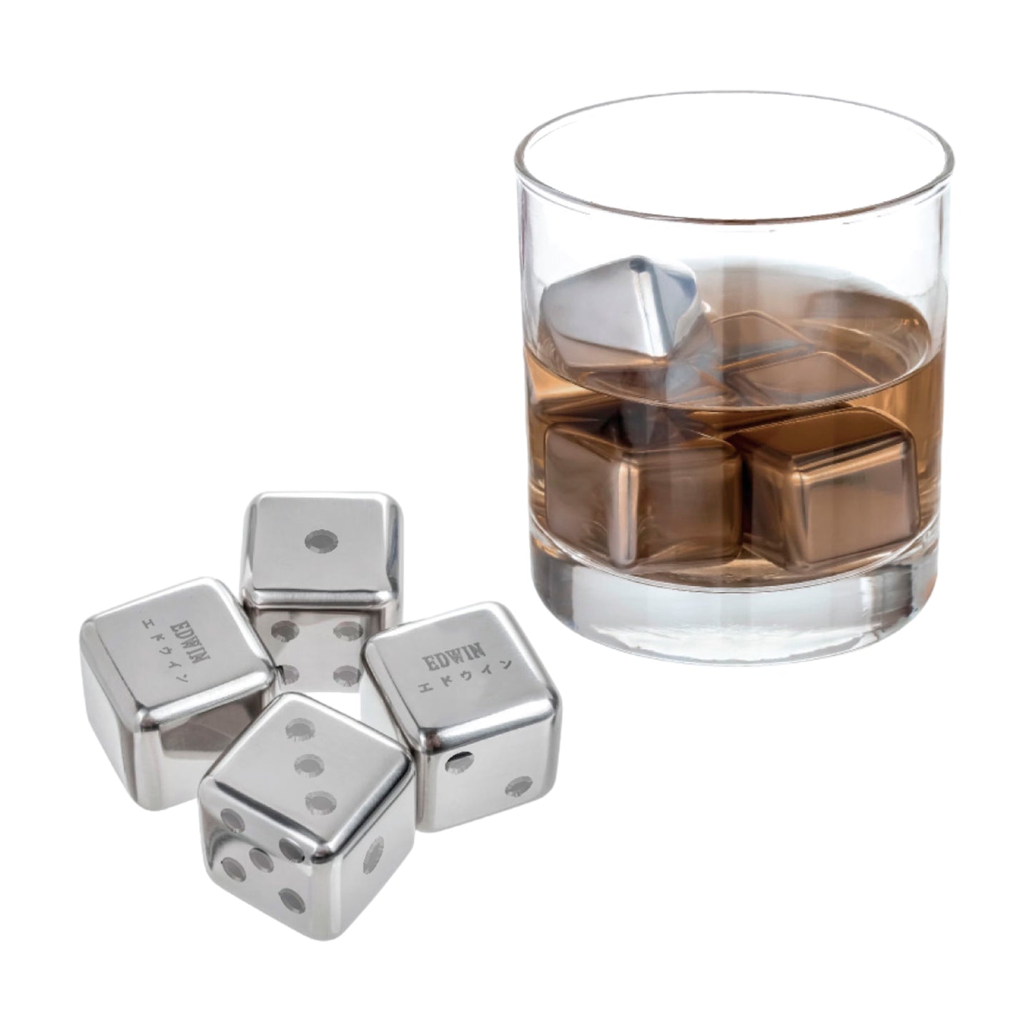 Edwin Stainless Steel Ice Cubes Silver